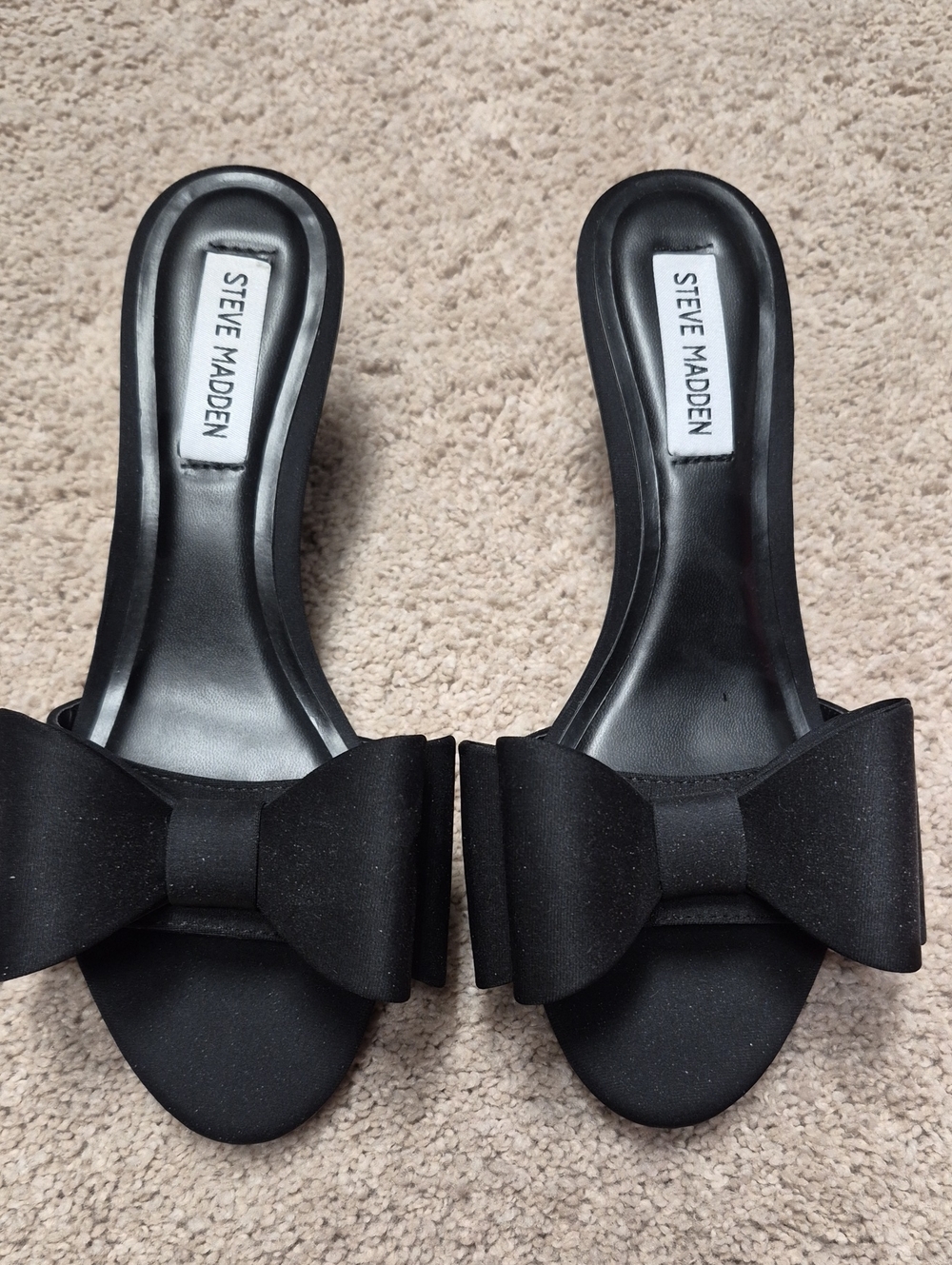 Steve Madden Women's Black Bow Slide Sandals